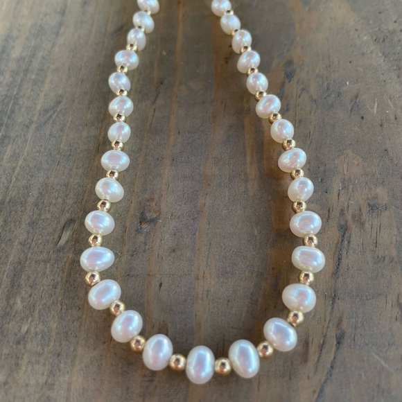 14k Gold & Pearl Necklace - Picture 4 of 5